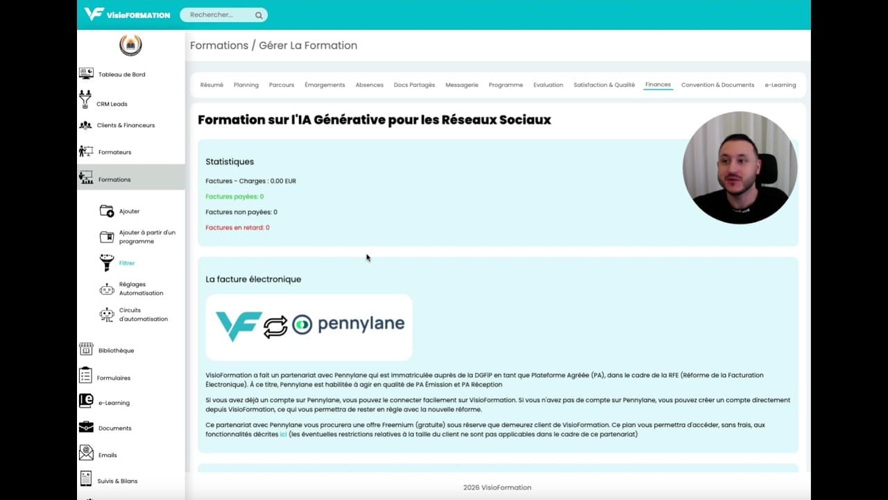 Facture Électronique 2026  : Intégration Factur-X sur VisioFormation avec Pennylane (PDP Agréé)